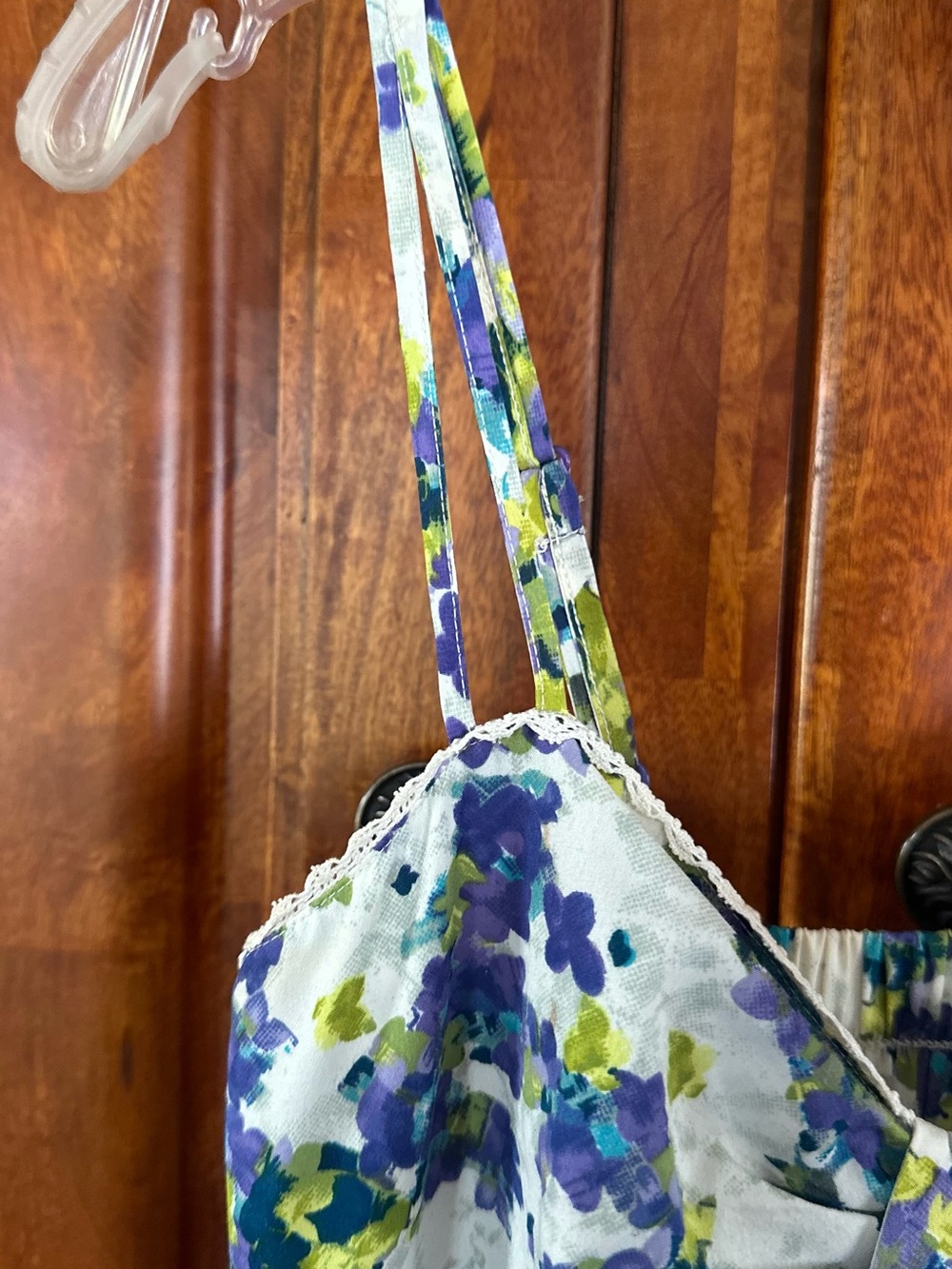 Jessica Simpson White Floral Sundress with Blue and Green Print - Picture 5 of 9
